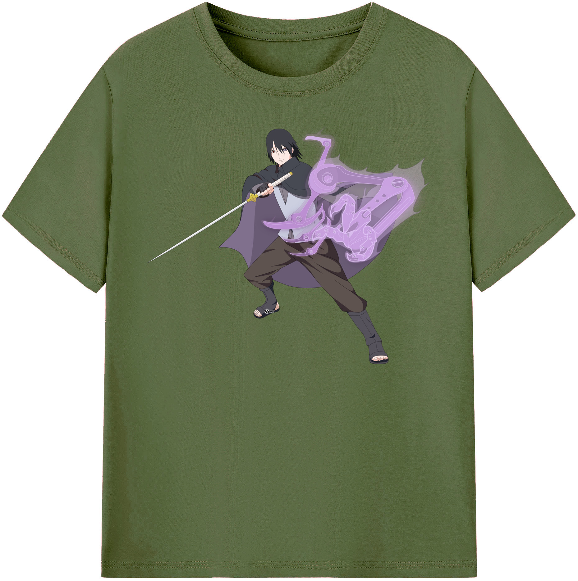 （画像用） NARUTO -ナルト- うちは サスケ Uchiha Sasuke 綿100％半袖Tシャツ（フロントプリント）